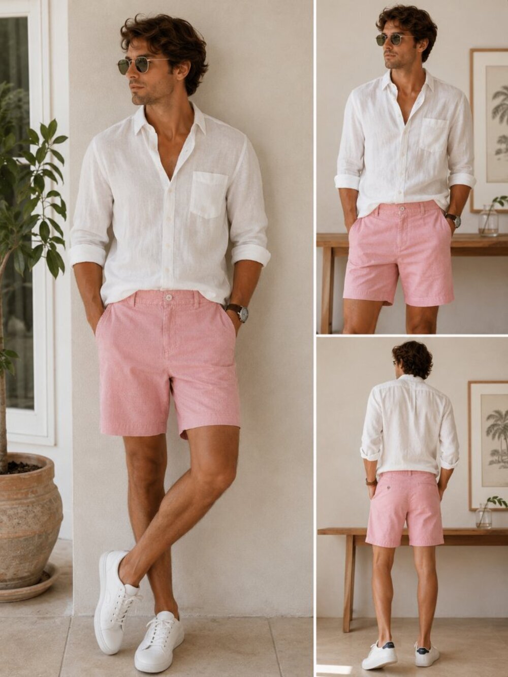 Banana Republic Pink Stripe Shorts Size 32 D43